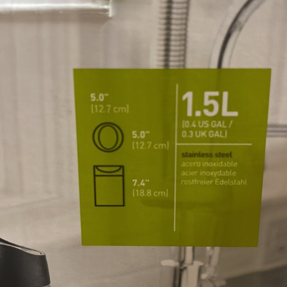 Brand New In Box : Simple human 1.5L Countertop trash can - Picture 3 of 3